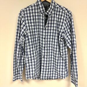 Michael Kohrs grey and navy plaid button down Sz Sm